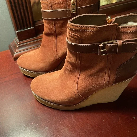 Tory Burch suede platform wedge booties - Picture 6 of 6